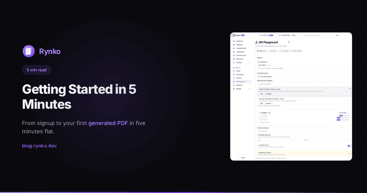 Getting Started with Rynko in 5 Minutes